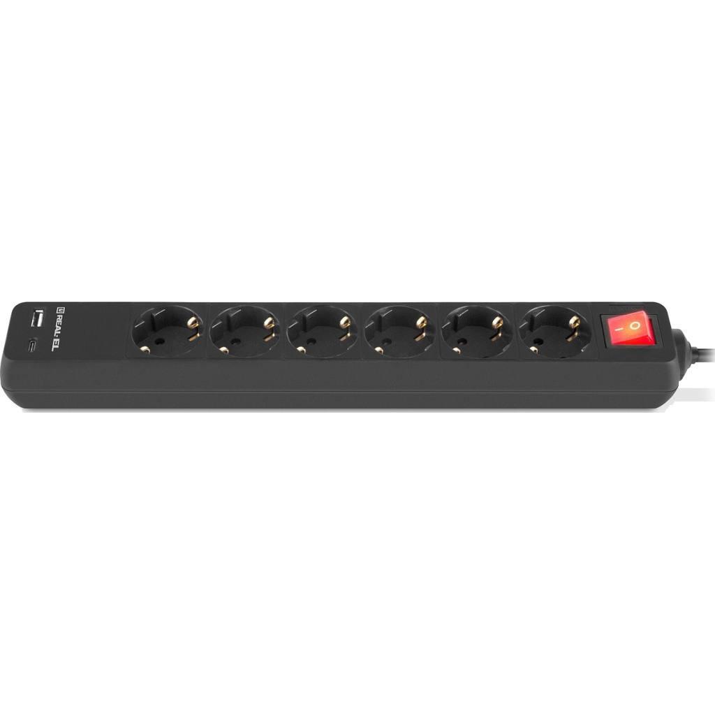 Мережевий подовжувач REAL-EL RS-PROTECT 605 3m, black (EL122300041) - зображення 7