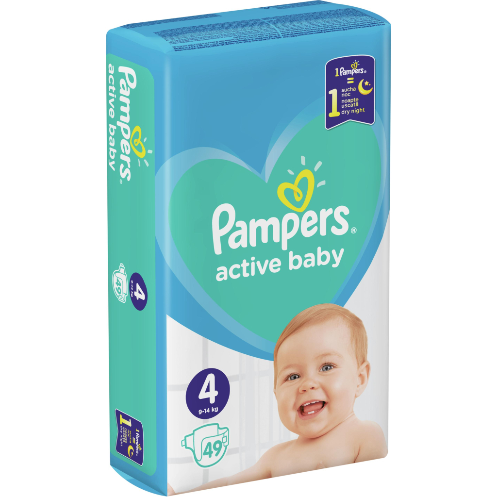 Підгузки Pampers Active Baby Maxi Розмір 4 (9-14 кг), 49 шт (8001090949851) - зображення 2