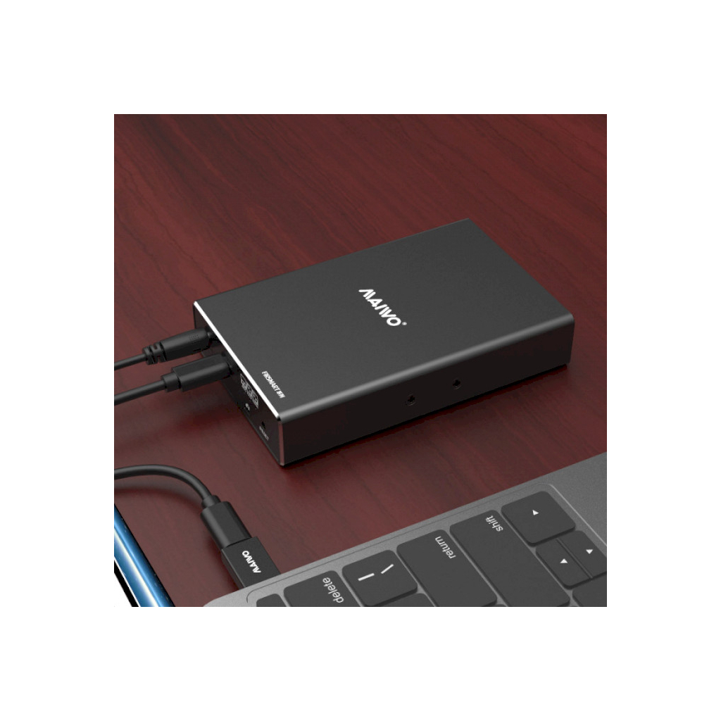 Кишеня зовнішня Maiwo 2*HDD 2.5" SATA/SSD up to 9.5mm USB3.1 GEN2 Type-C, RAID 0,1 (K25272C) - зображення 4