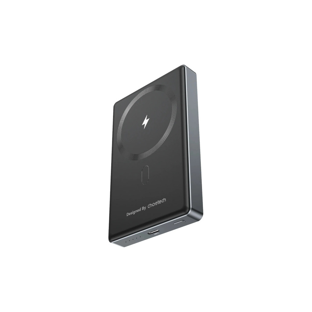 Батарея універсальна Choetech Magnetic Wireless 10000mAh 20W, PD, Qi-15W, USB-C In/Out, Ultra-thin, Black (B739-CCBK) - зображення 1