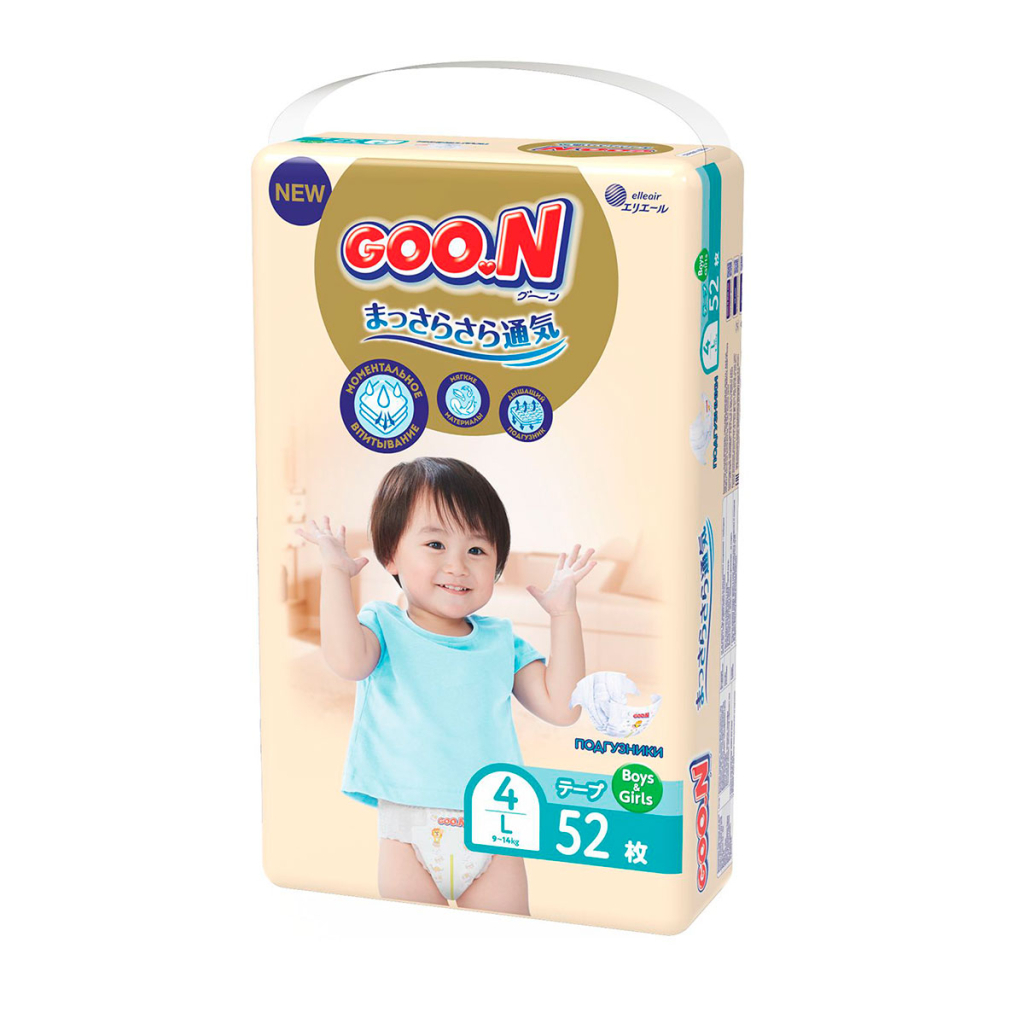Підгузки GOO.N Premium Soft 9-14 кг розмір L на липучках 52 шт (863225) - зображення 2