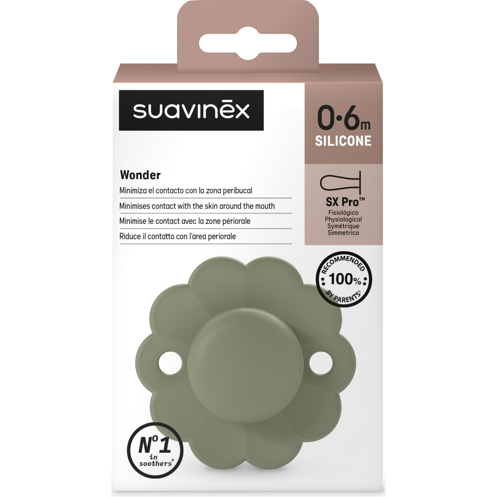 Пустушка Suavinex Wonder фізіологічна, 0-6 міс. зелена (308379) - зображення 3