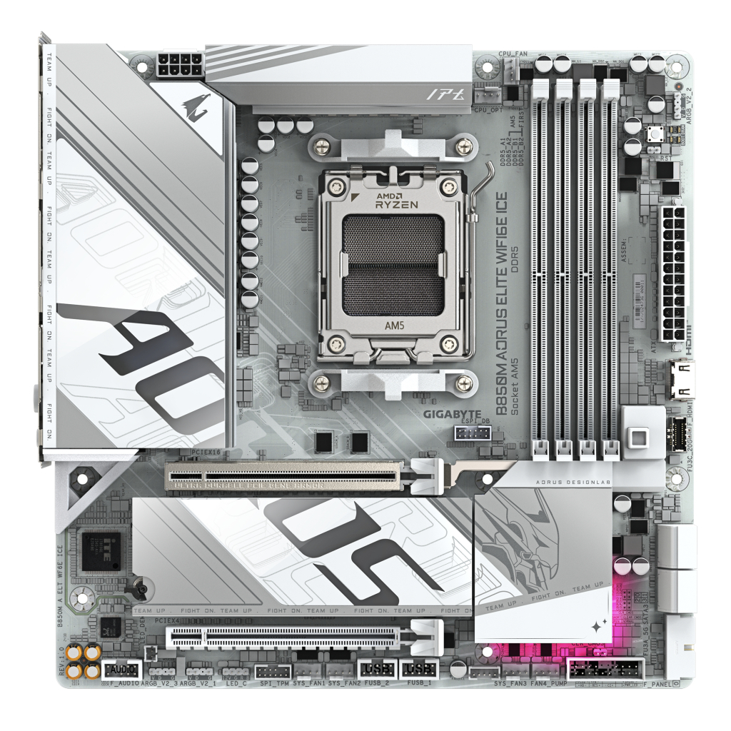 Материнська плата GIGABYTE B850M A ELT WF6E ICE (B850M AORUS ELITE WIFI6E ICE) - зображення 1