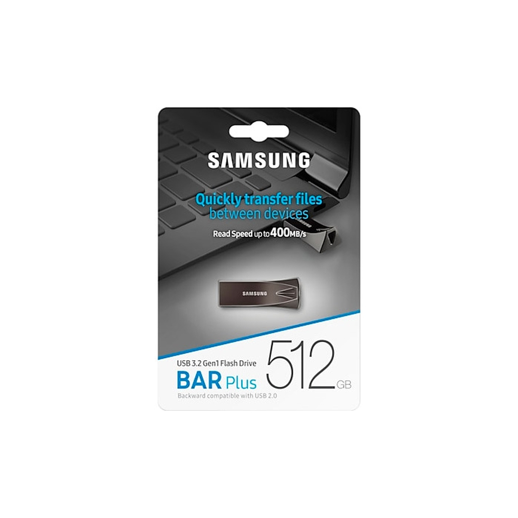 USB флеш накопичувач Samsung 512GB Bar Plus Titanium Gray USB 3.2 (MUF-512BE4/APC) - зображення 7