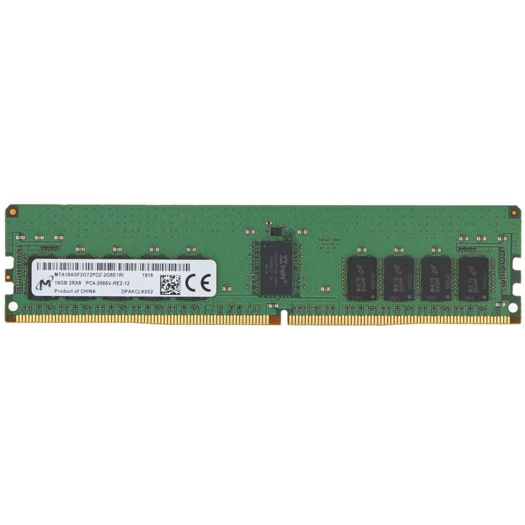 Модуль пам'яті для сервера DDR4 16GB ECC RDIMM 2666MHz 2Rx8 1.2V CL19 Micron (MTA18ASF2G72PDZ-2G6) - зображення 1