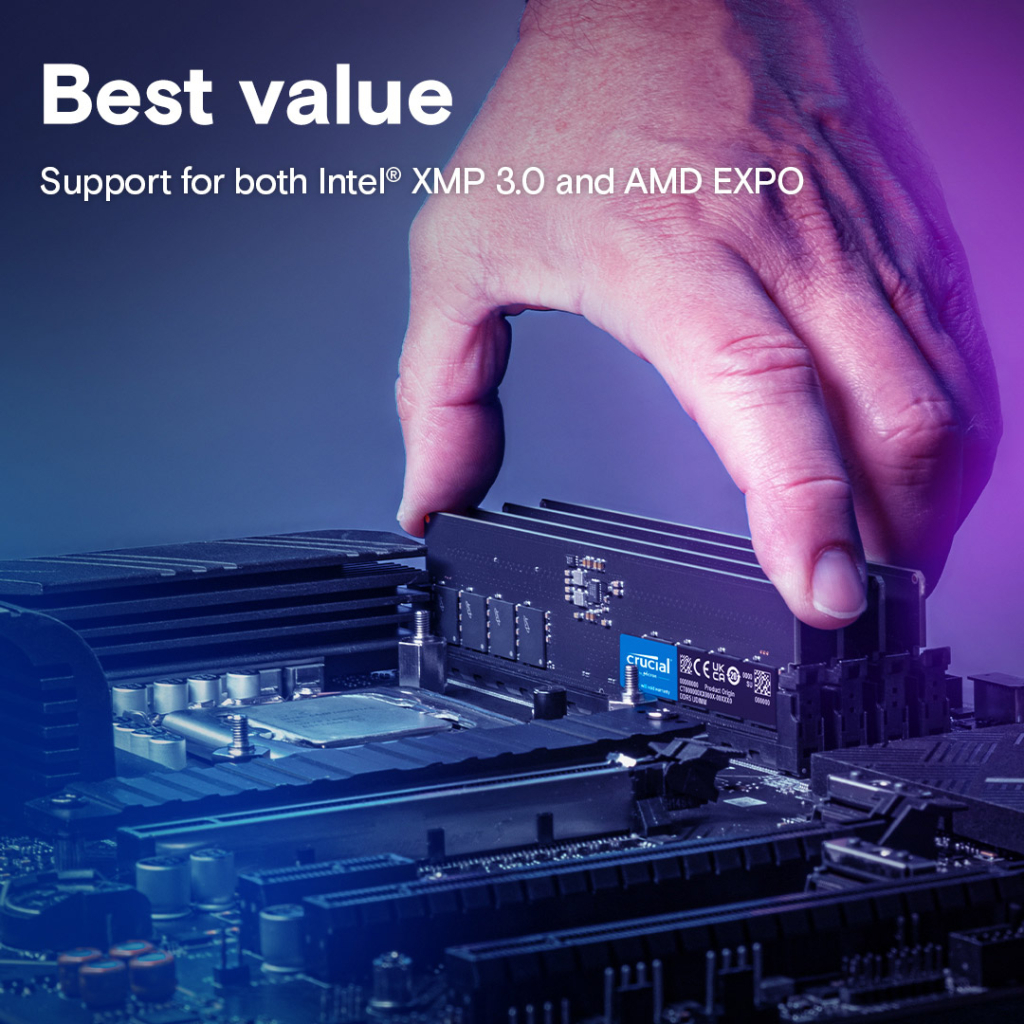 Модуль пам'яті для комп'ютера DDR5 64GB 5600 MHz Micron (CT64G56C46U5) - зображення 5