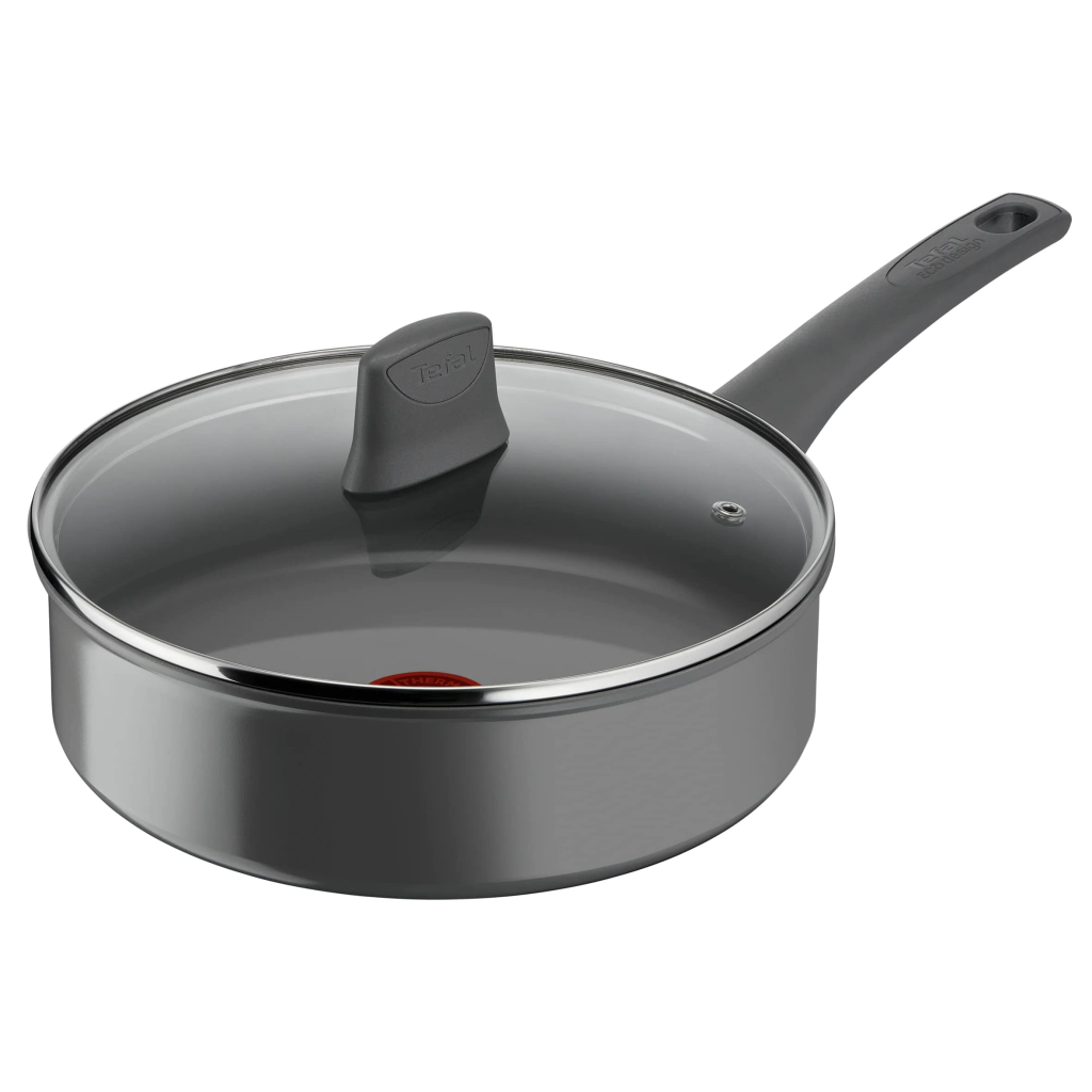 Сотейник Tefal Renewal, 24см, алюміній, бакеліт, скло, сірий (C4263243) - зображення 1
