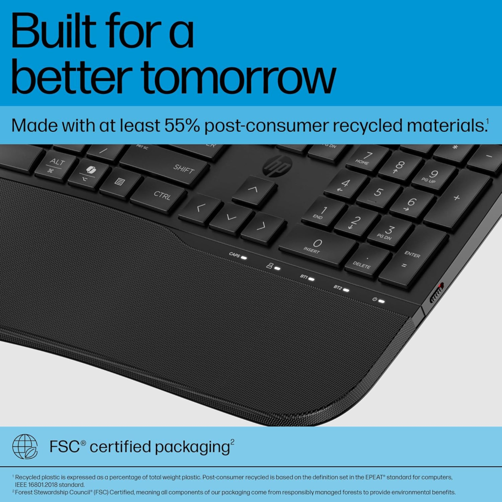 Клавіатура HP 680 Comfort Dual-Mode UA Black (8T6L8AA) - зображення 5