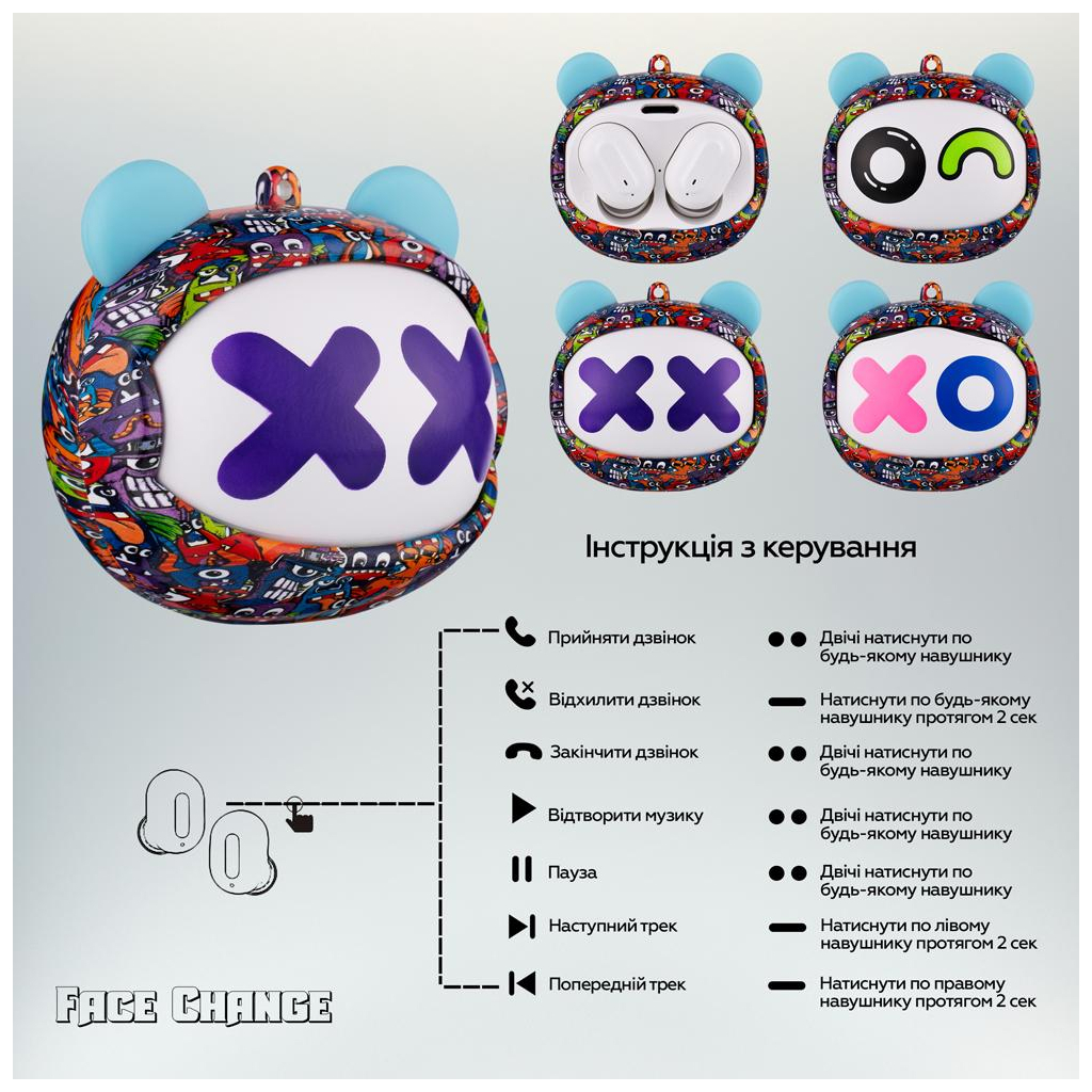 Навушники XoKo G05-face changing TWS Violet (G05-VIOT) - зображення 9