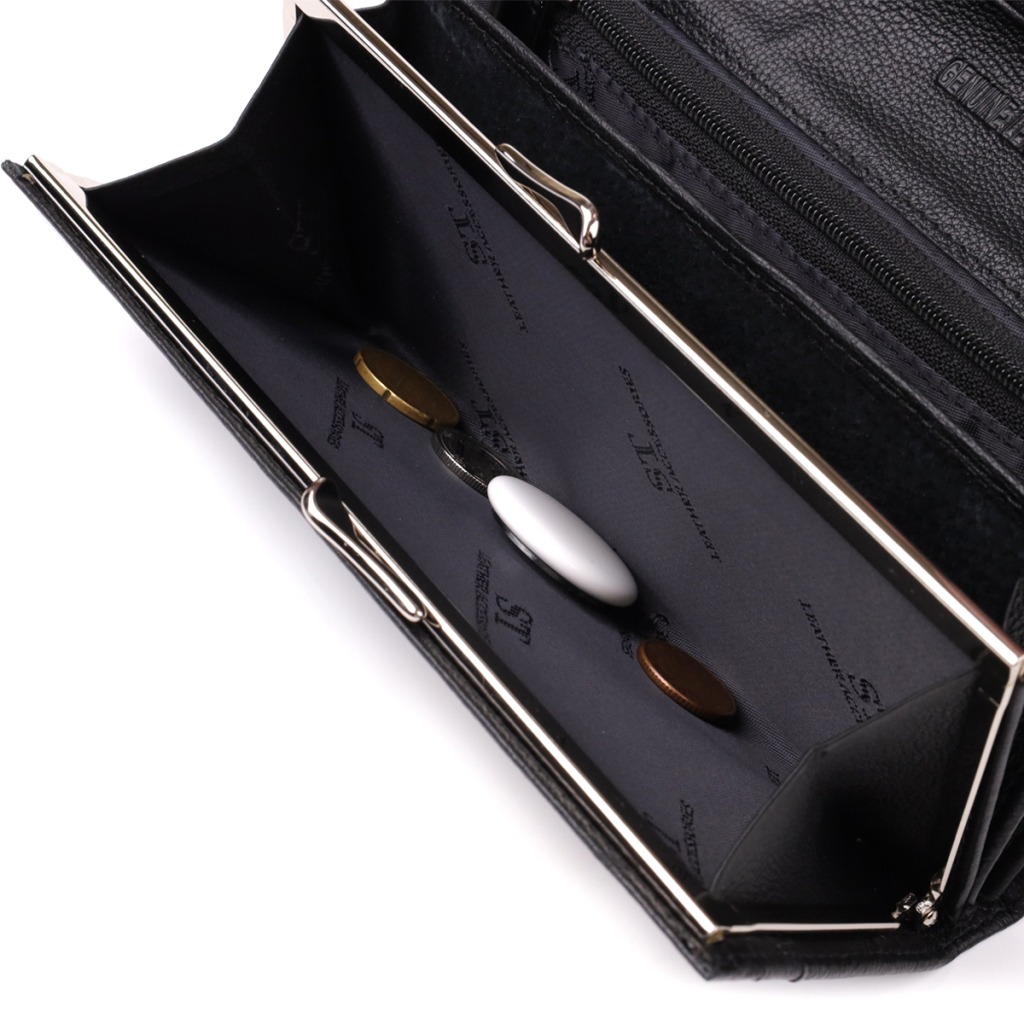 Гаманець ST Leather З натуральної шкіри Чорний (23088) - зображення 9