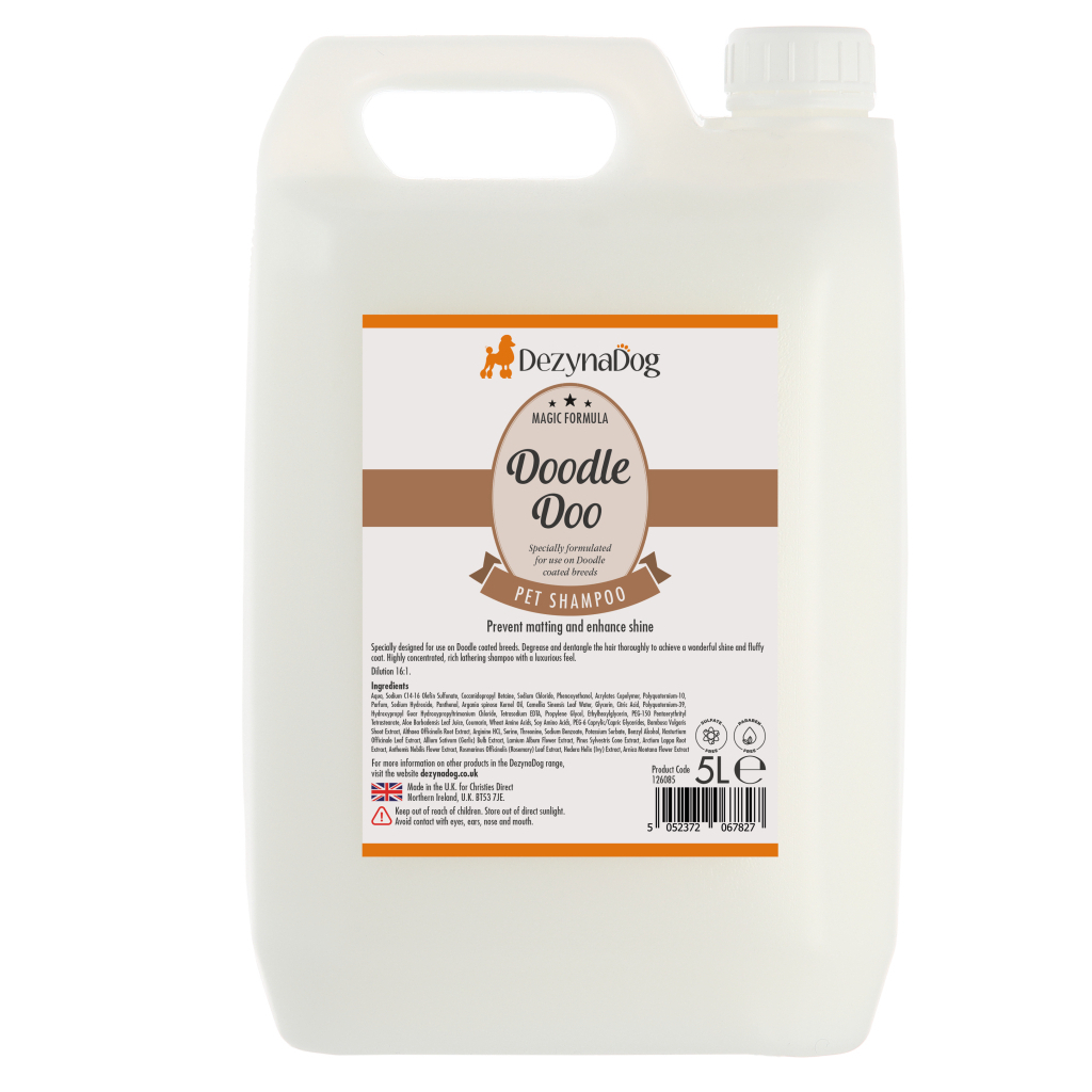 Шампунь для тварин Dezynadog Doodle Doo розплутує кондиціонує для каракулевої шерсті для блиску і легкості в укладанні 5 л (5052372067827) - зображення 1