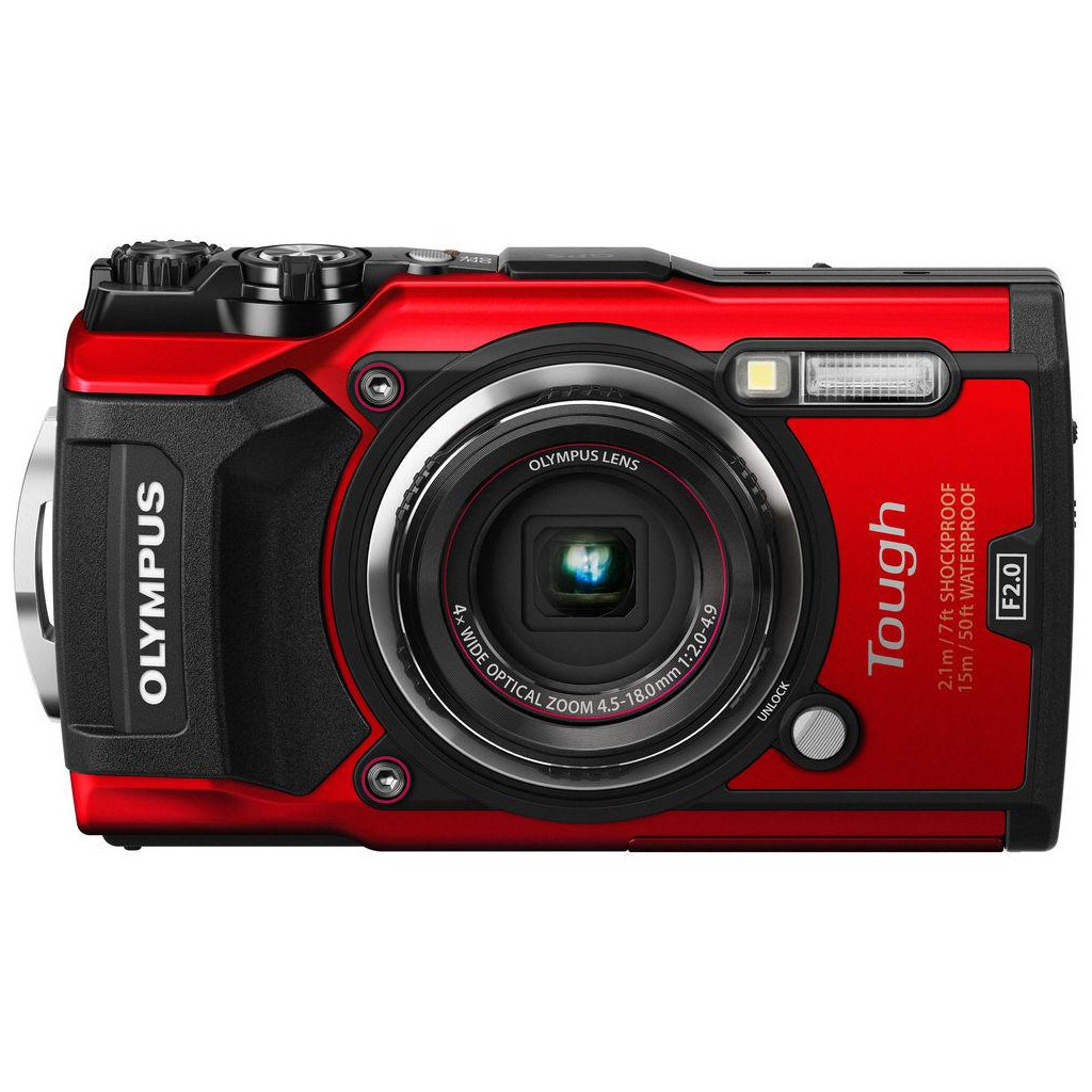 Цифровий фотоапарат Olympus TG-5 Red (Waterproof - 15m; GPS; 4K; Wi-Fi) + case (V104190RE010) - зображення 1