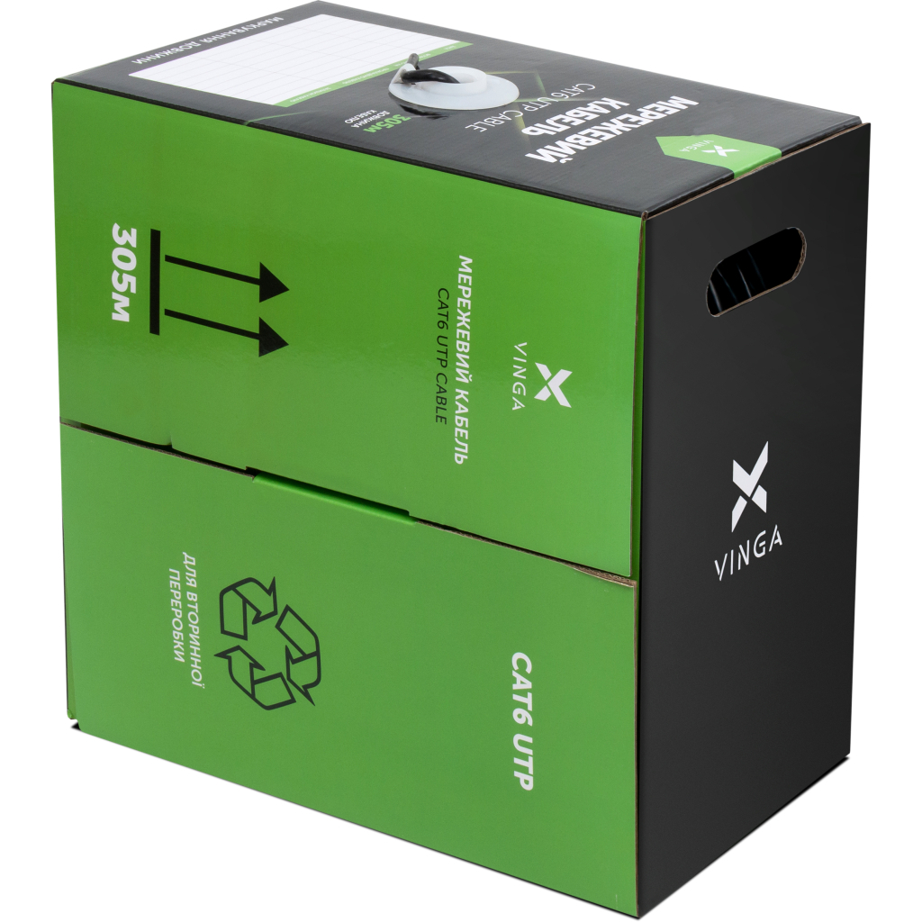 Кабель мережевий Vinga UTP Cat6 CCA 4 pairs 305 m (VCDCU6CA305) - изображение 2