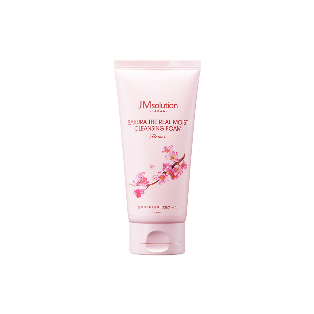 Пінка для вмивання JMsolution Sakura The Real Moist Cleansing Foam 120 мл (8809505547216) - зображення 1