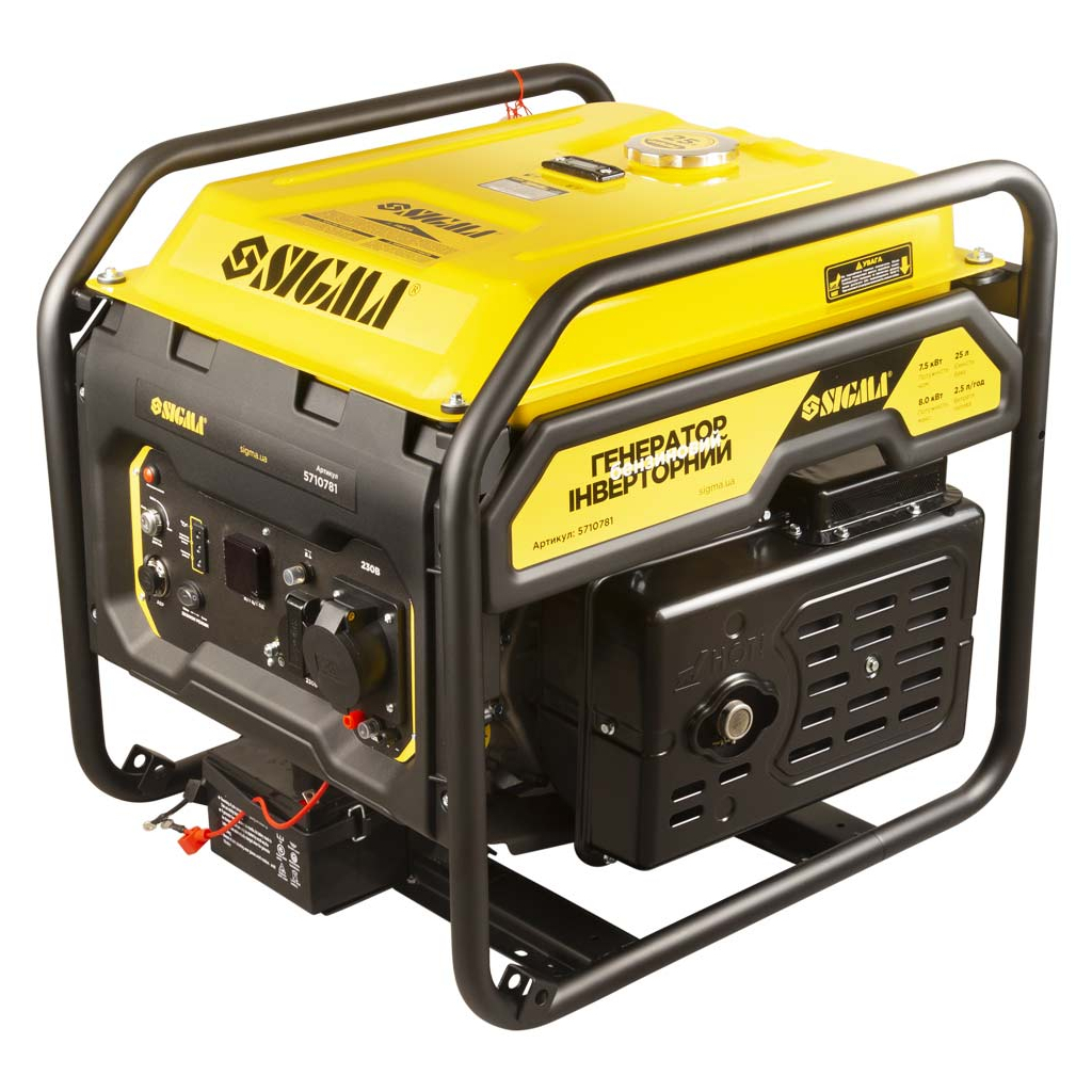 Генератор Sigma інверторний, 7.5/8.0kW, 25л, з виведенням під АВР (5710781) - зображення 1