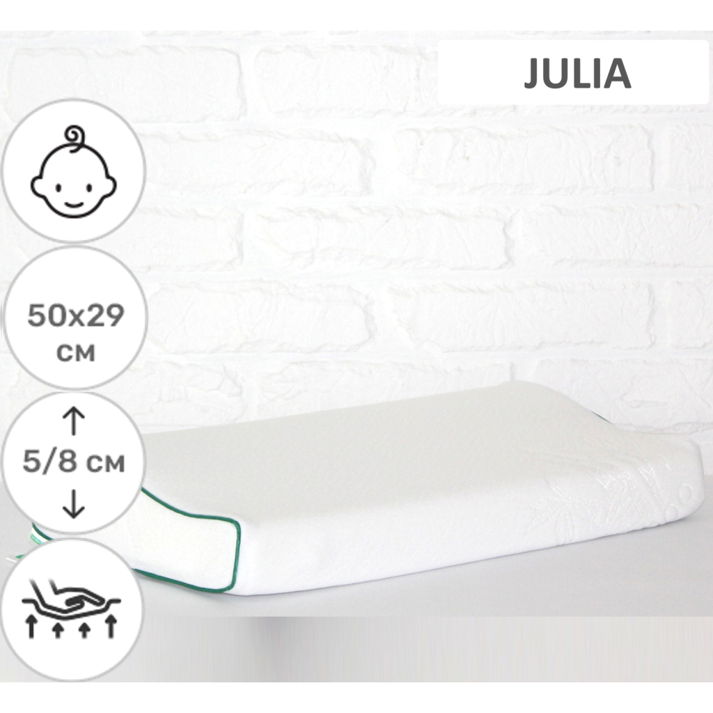 Подушка MirSon ортопедична 6121 Green nature Julia Kiddy 50х29х5/8 (2200003262759) - зображення 2