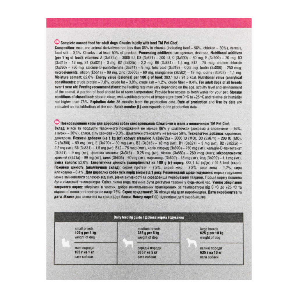 Вологий корм для собак Pet Chef З яловичиною 415 г (4820255193618) - зображення 8