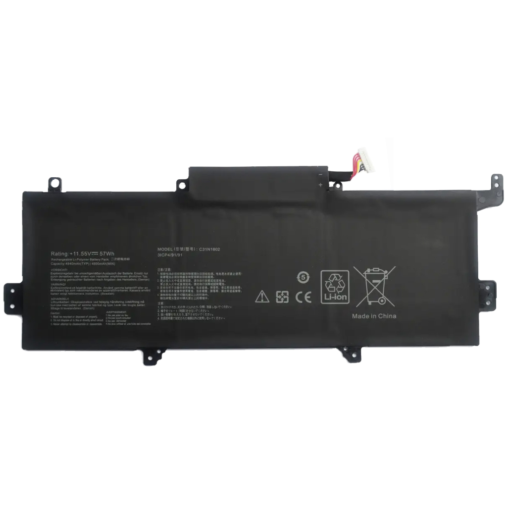 Акумулятор до ноутбука AlSoft Asus ZenBook UX330C31N1602, 4940mAh (57Wh), 3cell, 11.55V, Li-Pol (A47779) - зображення 1