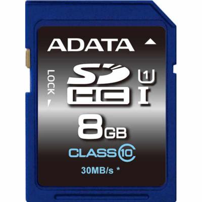 Карта пам'яті ADATA 8GB SDHC class 10 UHS-1 (ASDH8GUICL10-R) - зображення 1