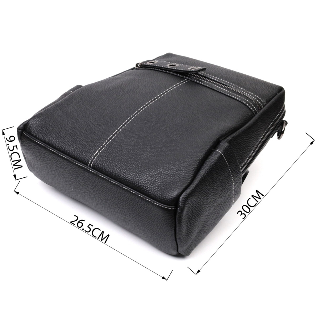 Сумка Vintage 2 в 1 рюкзак з натуральної шкіри Чорний (22314) - зображення 3