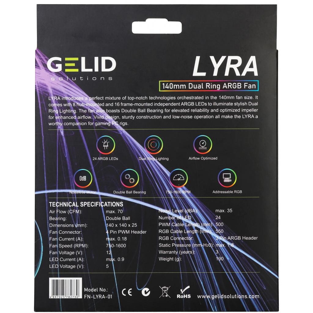 Кулер до корпусу Gelid Solutions Lyra ARGB 140mm (LYRA ARGB FAN) - зображення 4