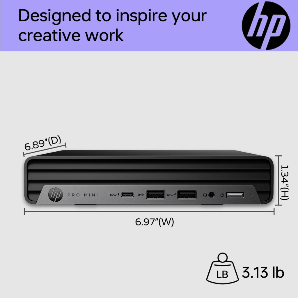 Комп'ютер HP Pro 400 G9 Mini / i3-13100T, 8, 512, WiFi, кл+м (885G3EA) - зображення 6