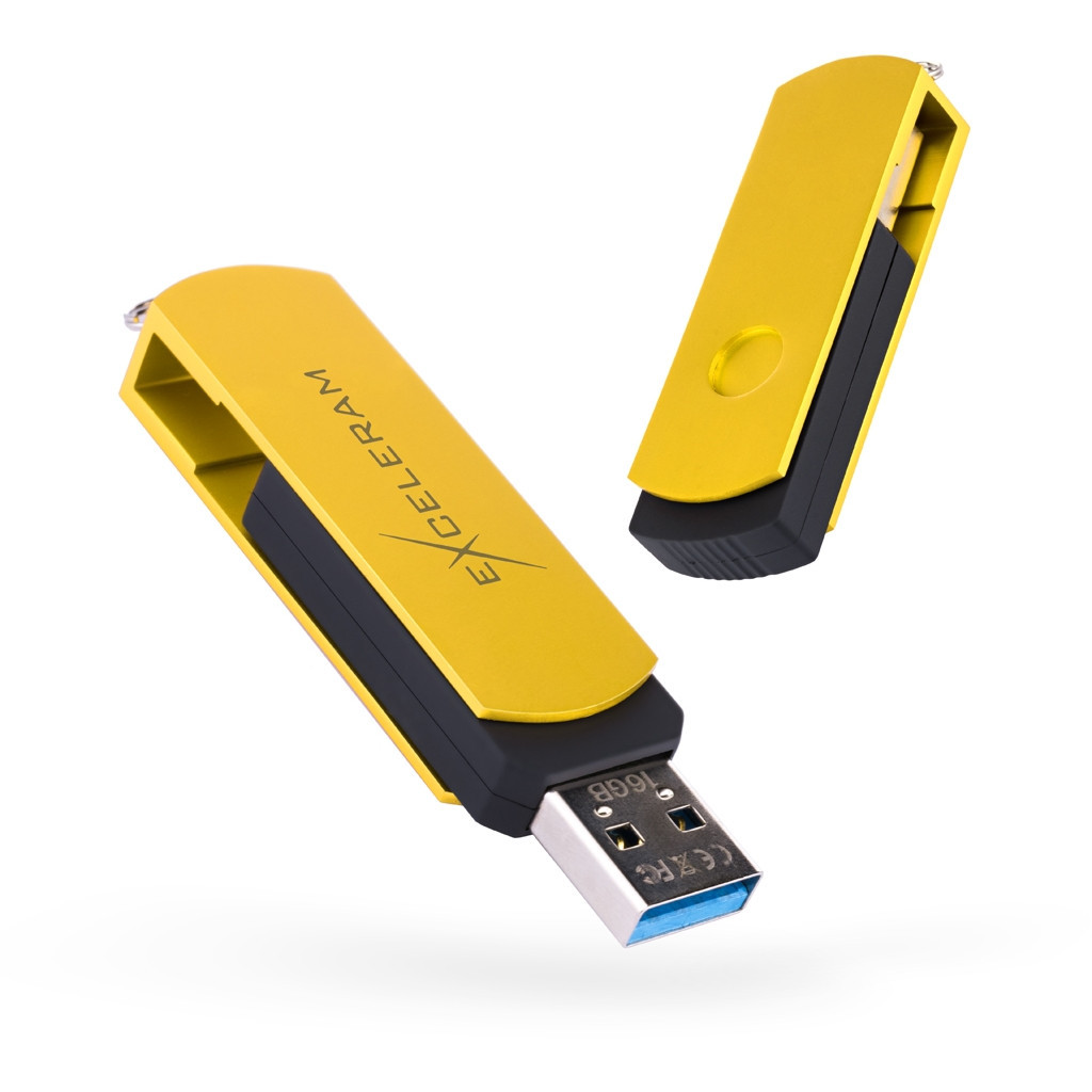 USB флеш накопичувач eXceleram 16GB P2 Series Yellow2/Black USB 3.1 Gen 1 (EXP2U3Y2B16) - зображення 1