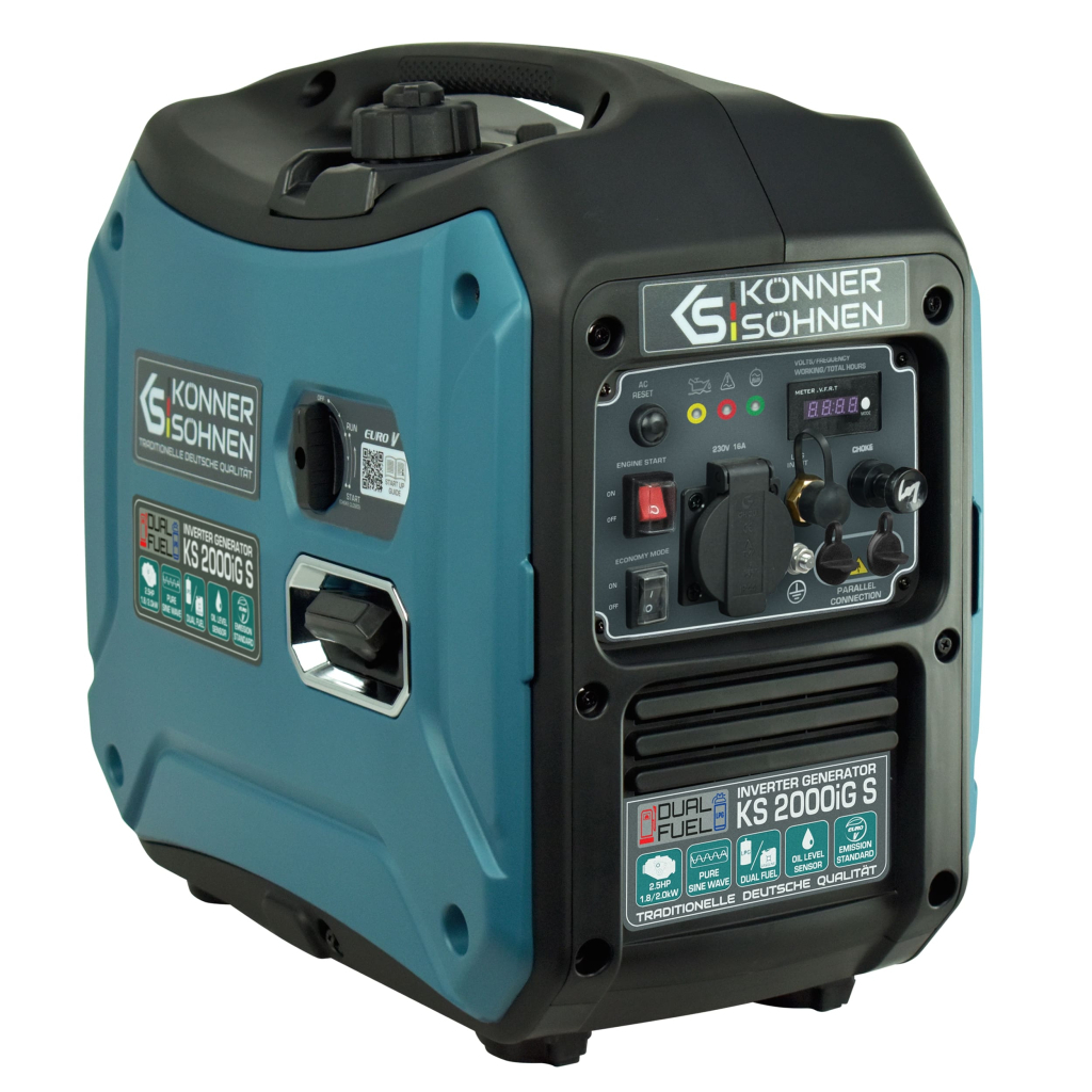 Генератор Konner&Sohnen газо-бензиновий інверторний KS 2000iG S, 230В, 2.0kW, ручний запуск, 19кг (KS2000IGS) - зображення 4