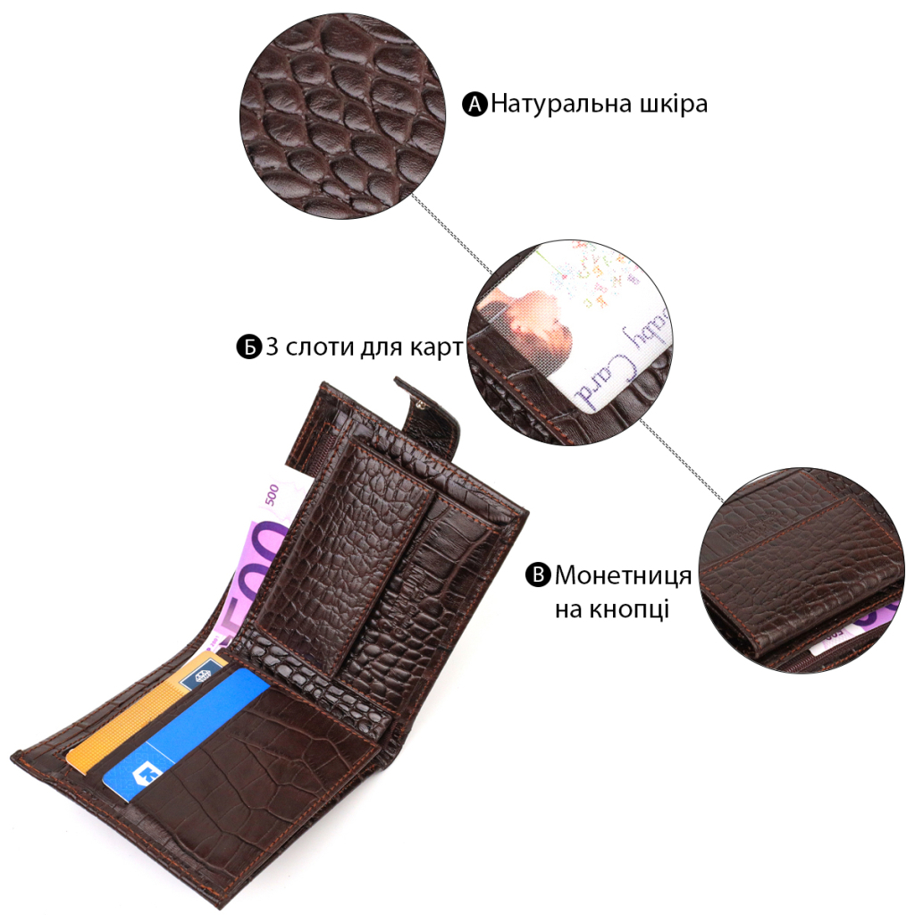 Гаманець Canpellini натуральної шкіри Коричневий (21878) - зображення 4