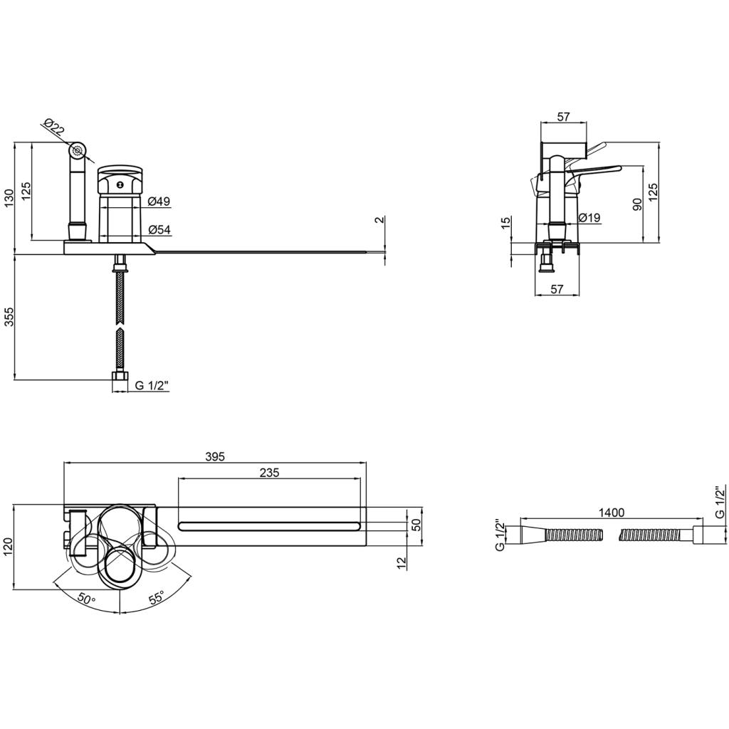 Змішувач Kroner Zenda-W025 - изображение 6