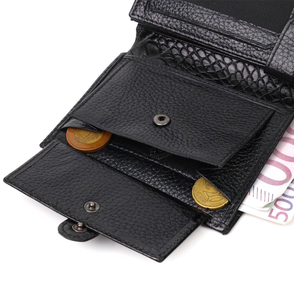 Портмоне Bond Accessories З натуральної шкіри Чорне (22057) - изображение 9