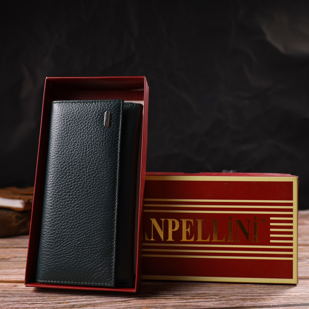 Портмоне Canpellini З натуральної шкіри флотар Зелене (21854) - зображення 10