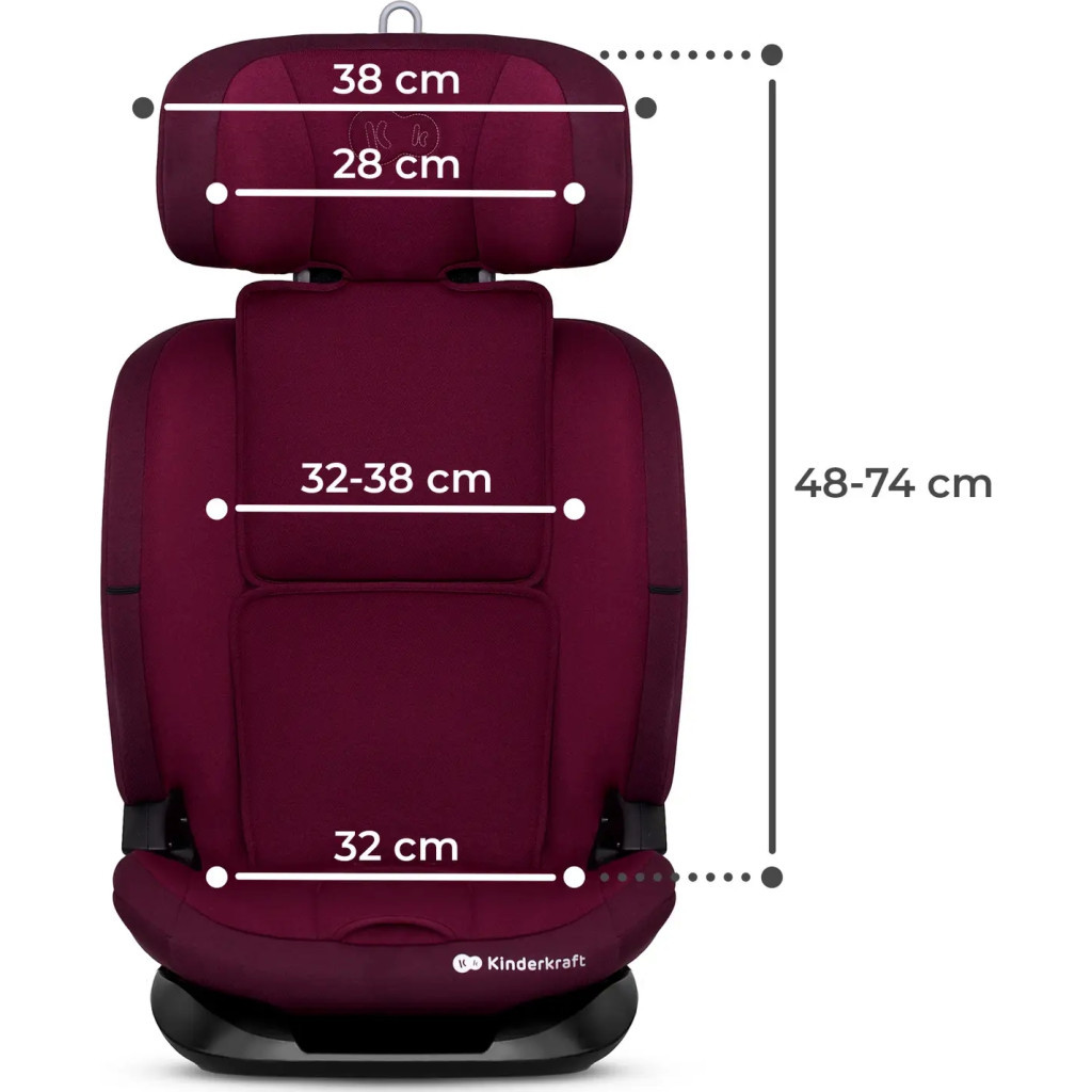 Автокрісло Kinderkraft Oneto3 i-Size Cherry Pearl (KCONE300RED0000) (5902533922185) - зображення 12
