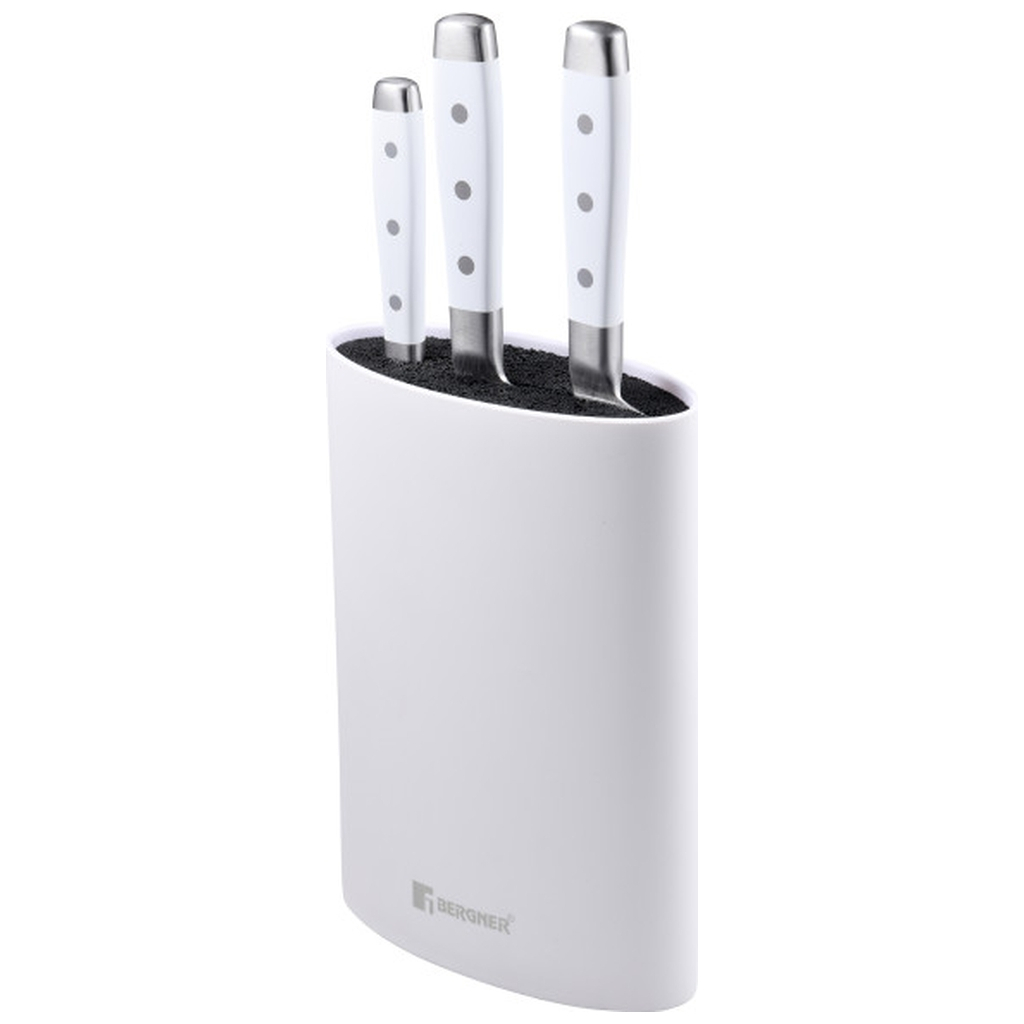 Набір ножів Bergner Naturally з підставкою, 4 предмети (BG-41051-WH) - зображення 1