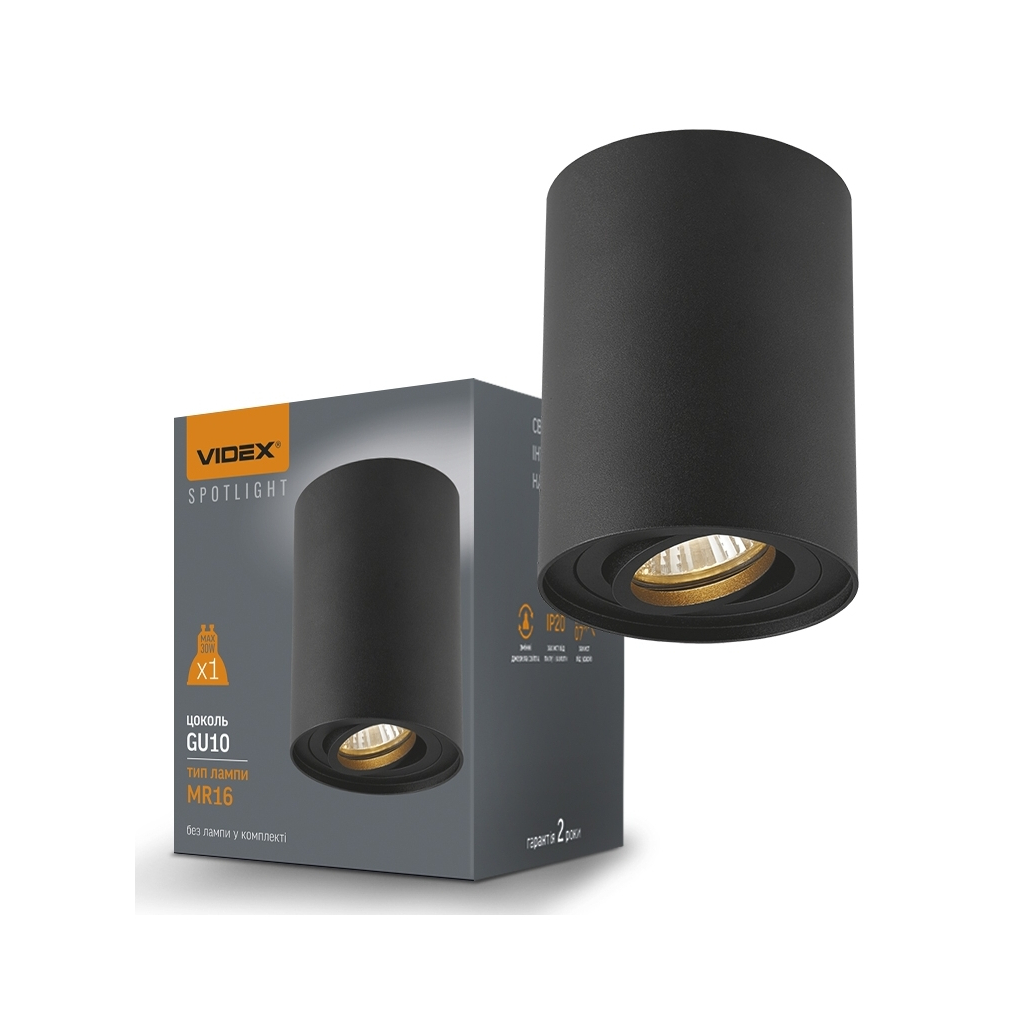Світильник точковий Videx під лампу GU10 накладний Чорний (VL-SPF13A-B) - изображение 3