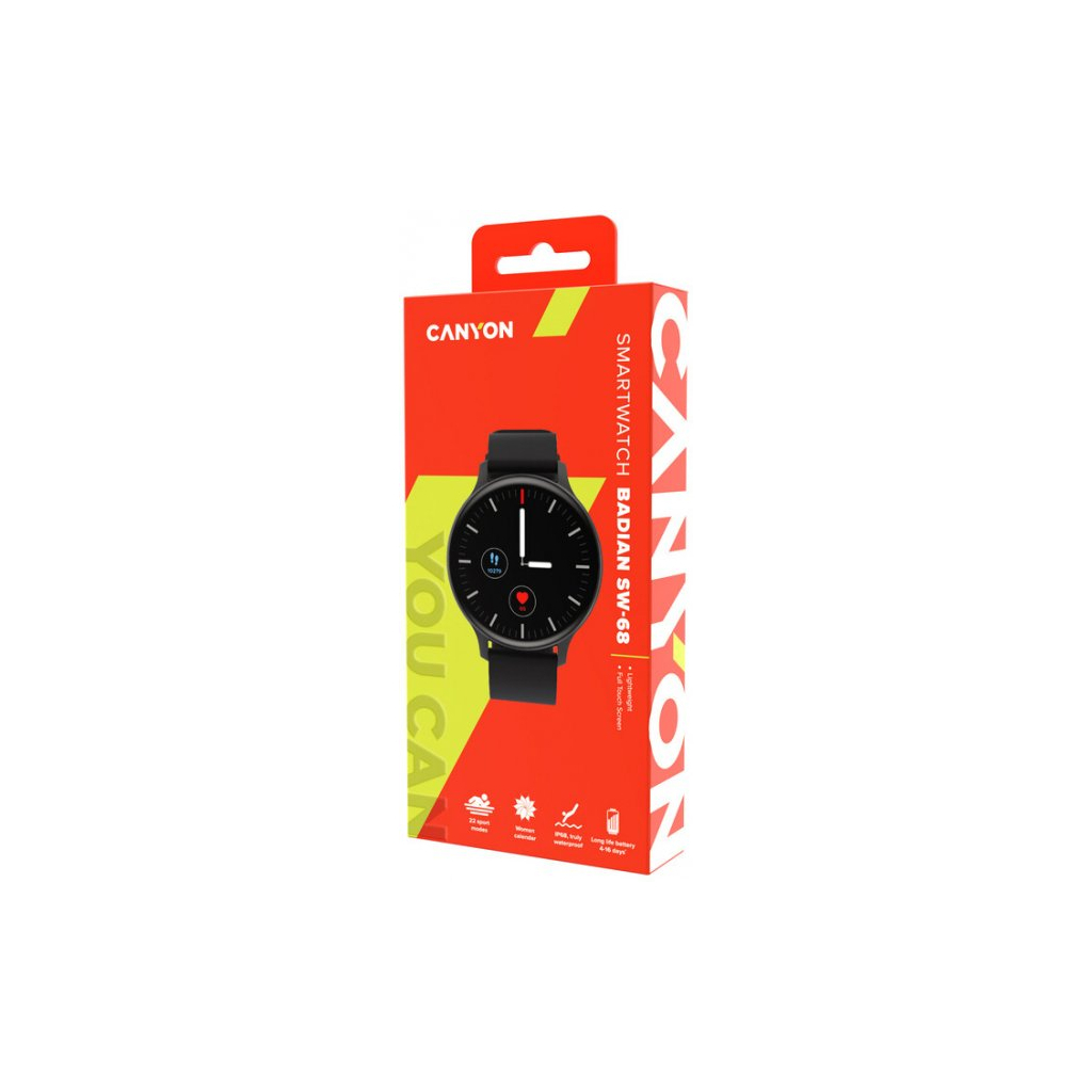 Смарт-годинник Canyon CNS-SW68BB Badian Black (CNS-SW68BB) - зображення 8