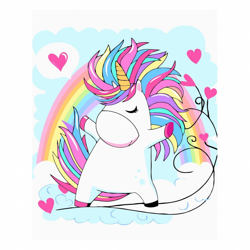 Картина по номерам Strateg Веселий єдиноріг 30х40 см (SV-0098) - зображення 1