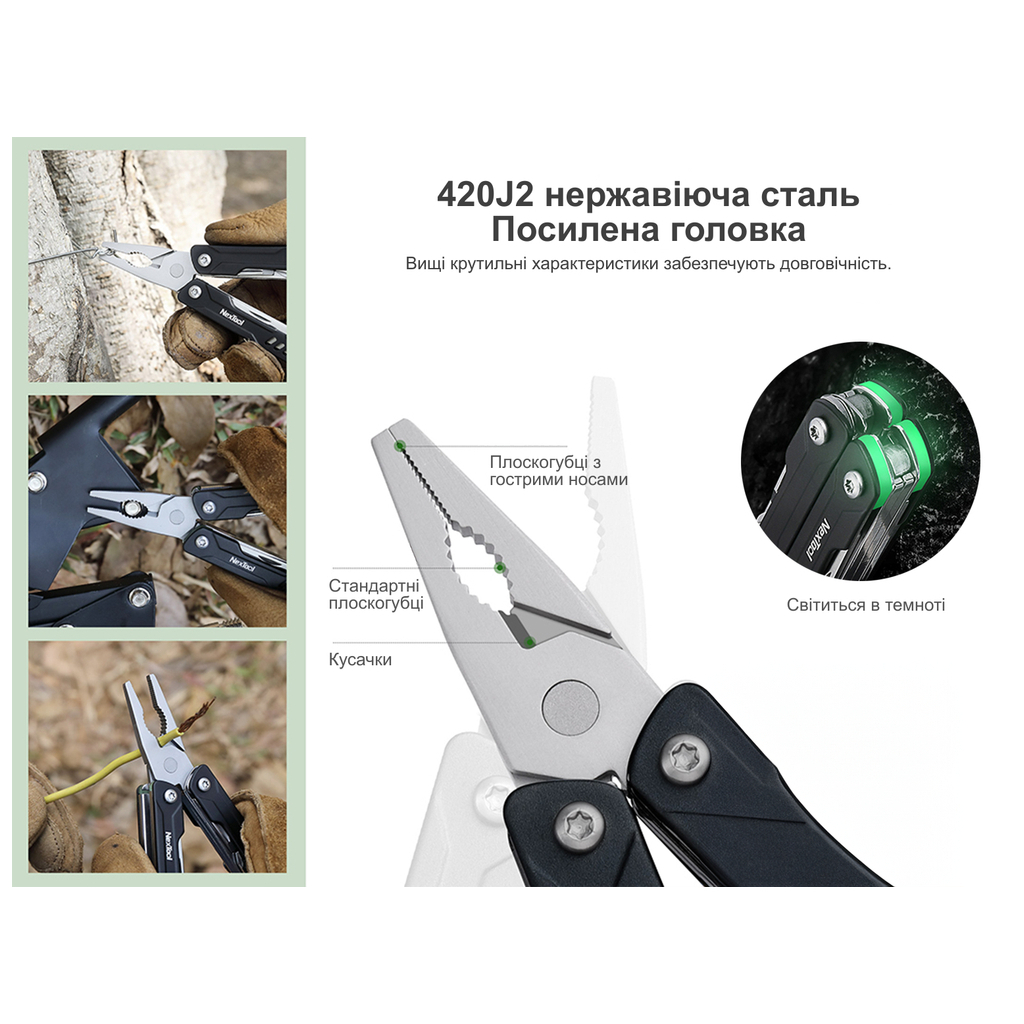 Мультитул NexTool Mini Sailor Pliers S11 чорний (NE20156C) - зображення 7