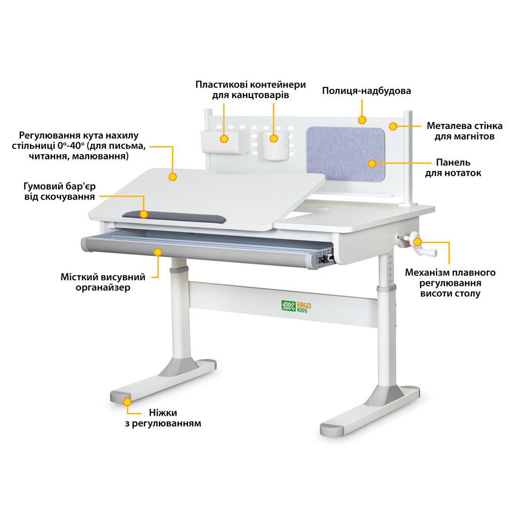 Парта ErgoKids Grey (TH-325 W/G) - зображення 2