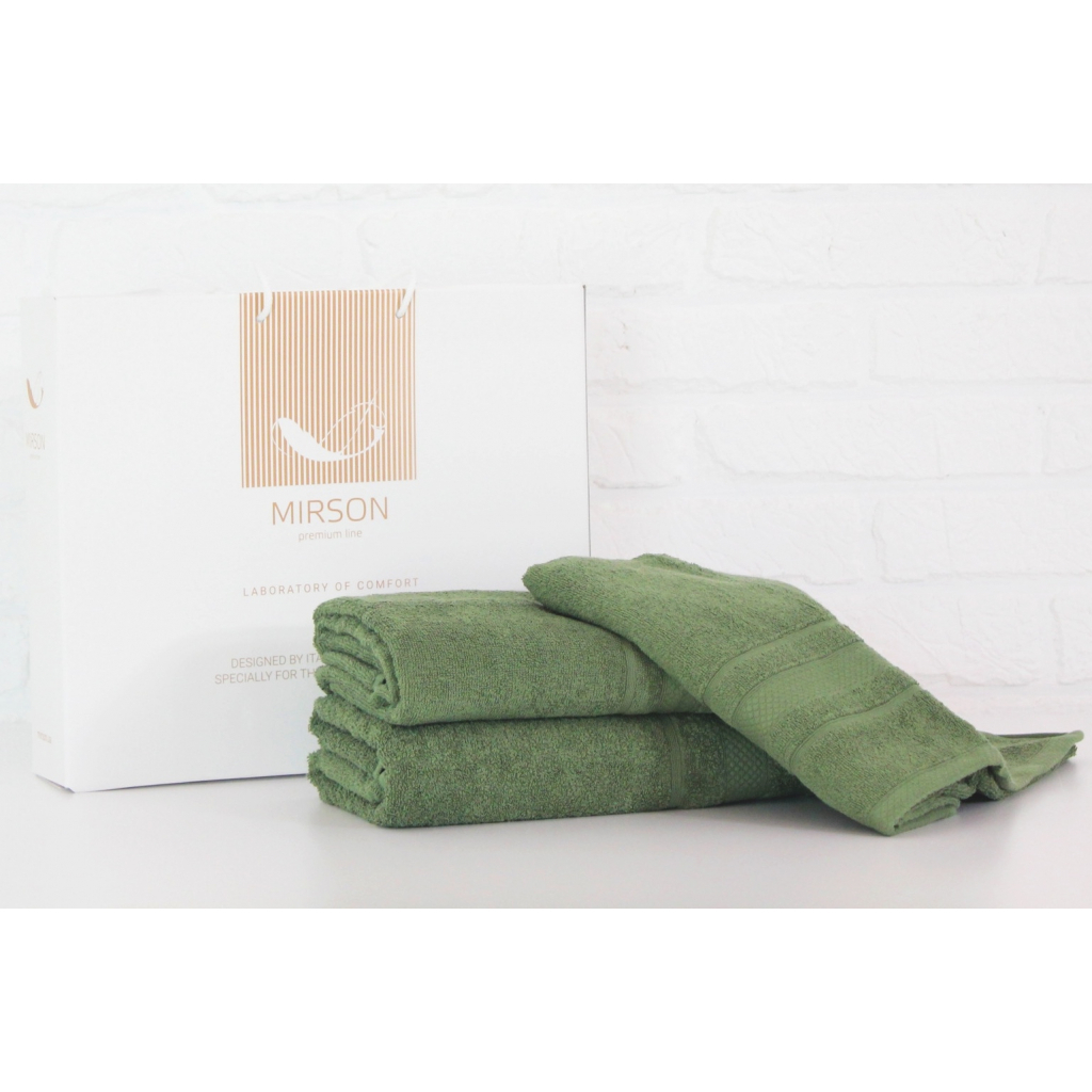Рушник MirSon набір банних 5079 Elite SoftNess Military 50х90, 70х140, 100x150 (2200003981735) - изображение 1