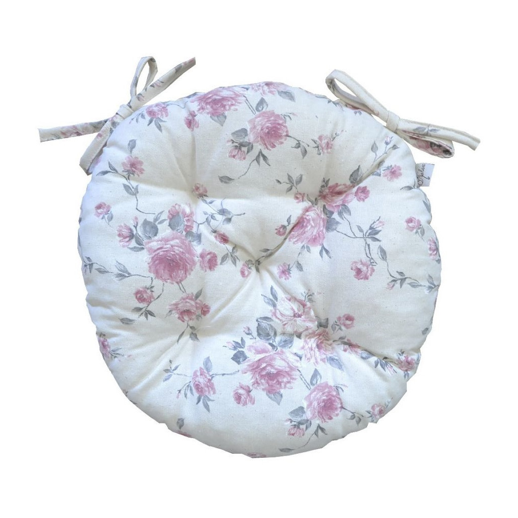 Подушка на стілець Прованс кругла Bella Троянди D-40 (4823093416512) - зображення 1