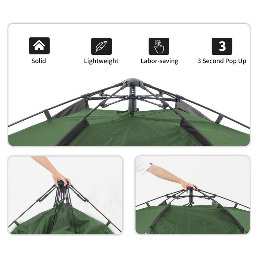 Намет Naturehike NH21ZP008 4x Dark Green (6927595777909) - зображення 5