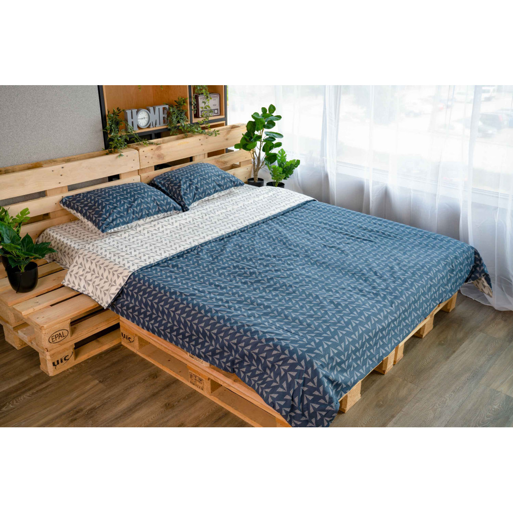 Постільна білизна Ardesto Gloria сатин синій полуторний 160х220 (ART1622DB) - зображення 3