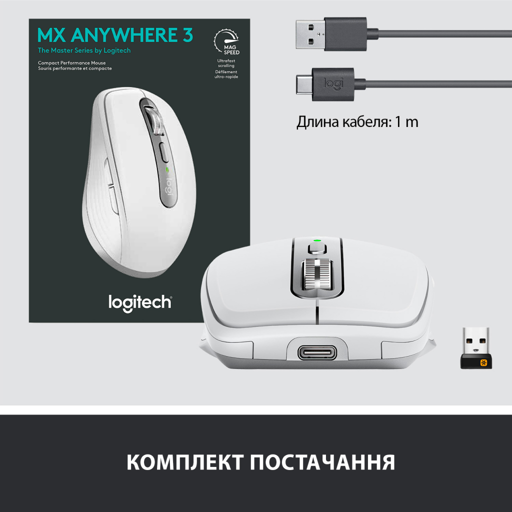 Мишка Logitech MX Anywhere 3 Performance for Business Wireless Pale Grey (910-006216) - зображення 9
