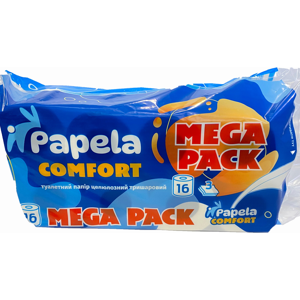Туалетний папір Papela Comfort 3 шари 16 рулонів (4820270940136) - зображення 1