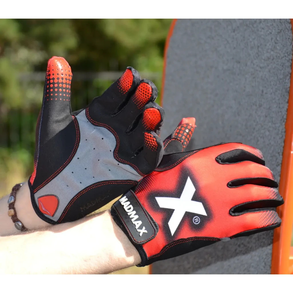 Рукавички для фітнесу MadMax MXG-101 X Gloves Black/Grey/Red S (MXG-101-RED_S) - зображення 4