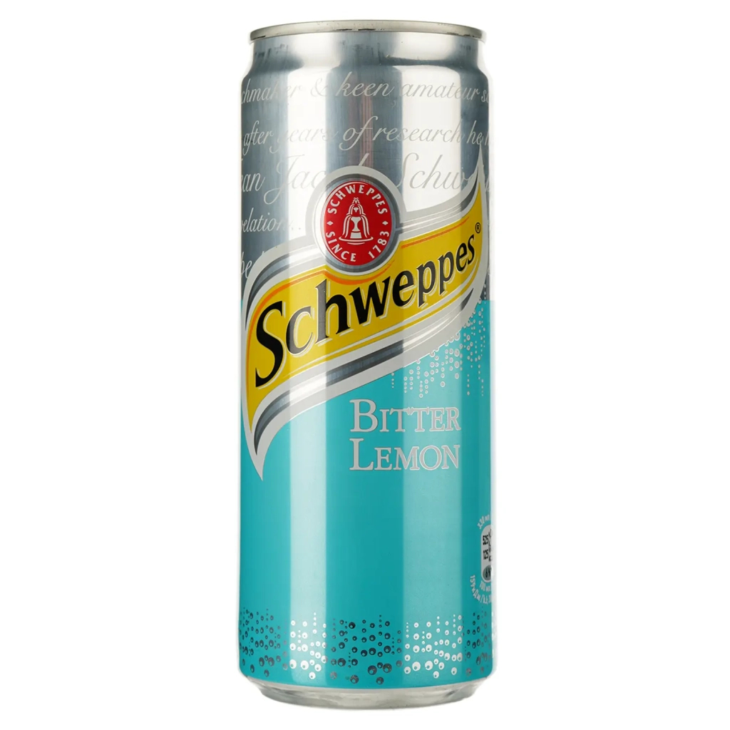 Напій Schweppes Bitter Lemon Безалкогольний сильногазований 330 мл (5449000064110) - зображення 1