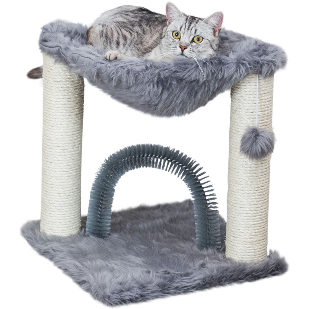 Дряпка (кігтеточка) для котів Trixie Baza зі щіткою 41х41х50 см сіра (4011905445489) - изображение 3