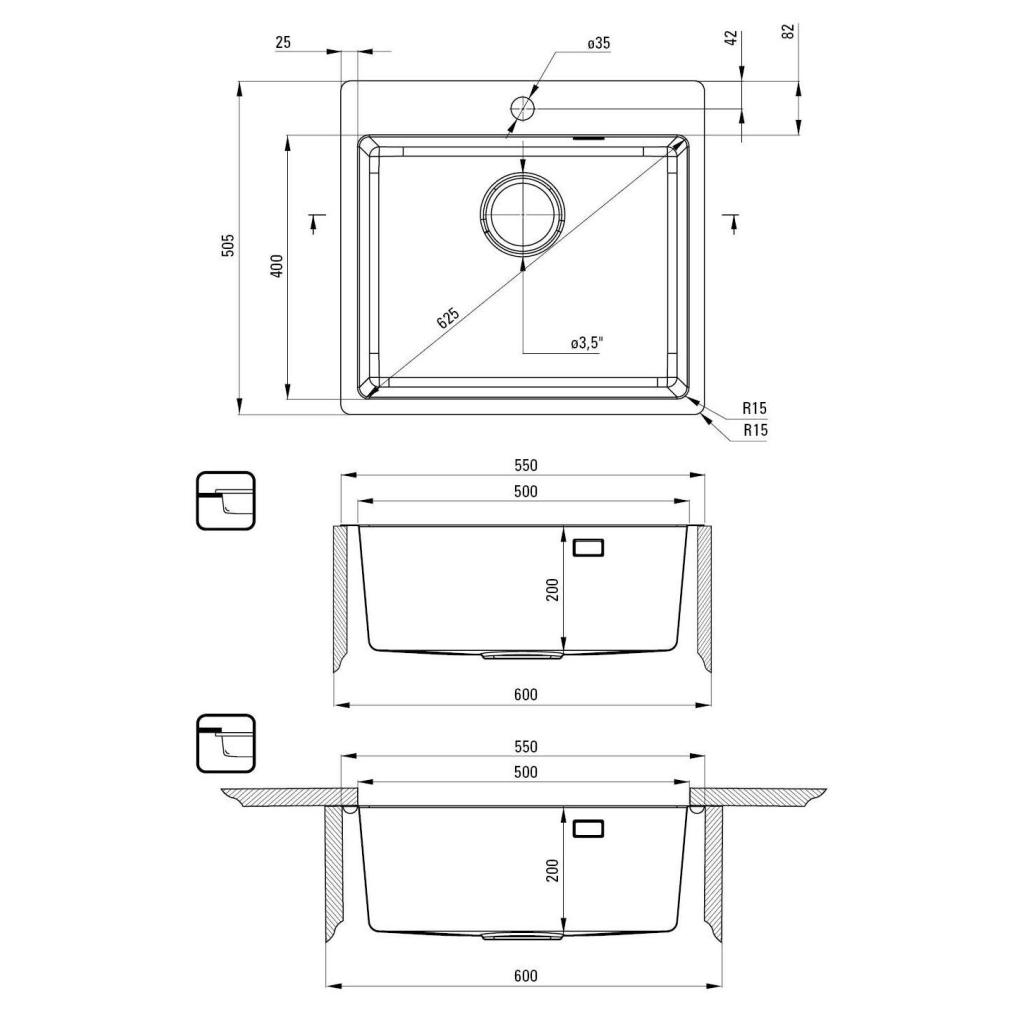 Мийка кухонна Deante Olfato (ZPO 010B) - зображення 2