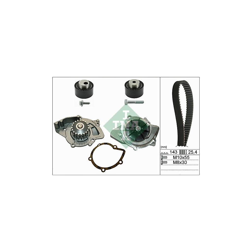 Комплект ременя ГРМ з помпой INA 530 0368 30 - зображення 1
